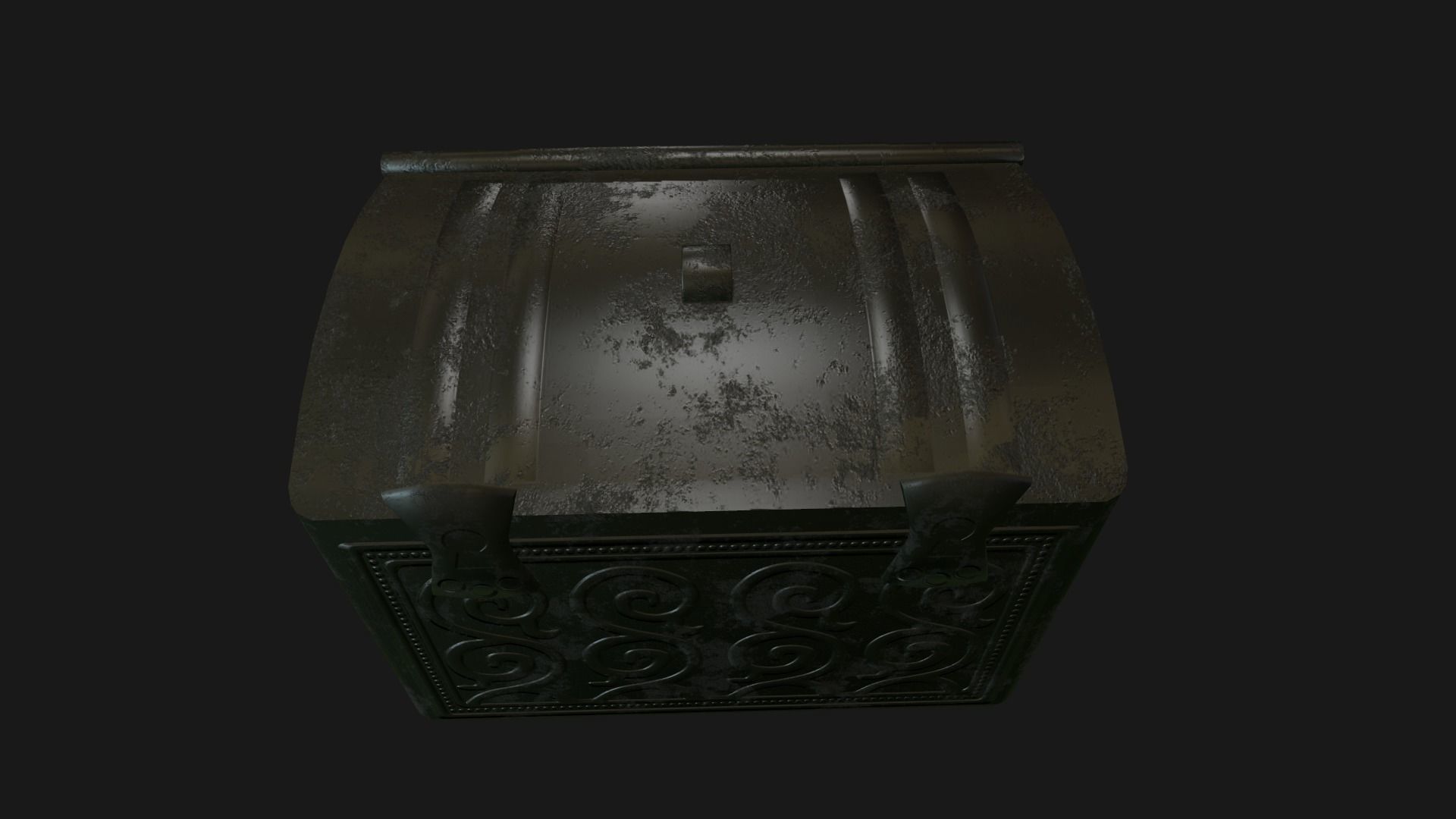 Chest ornate fireplace cover Low-poly 3D model_4