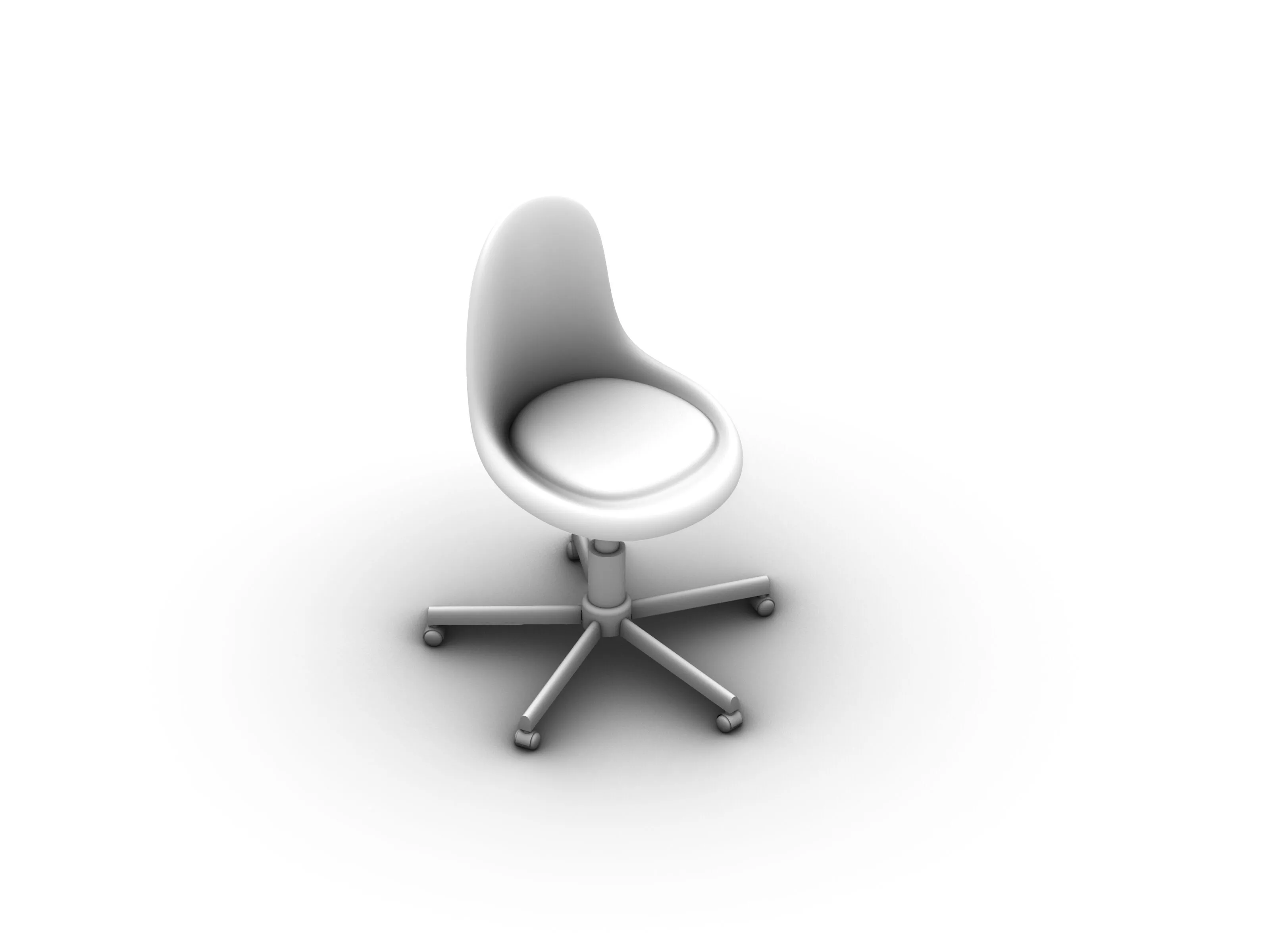 Silla de escritorio con ruedas 3D print model