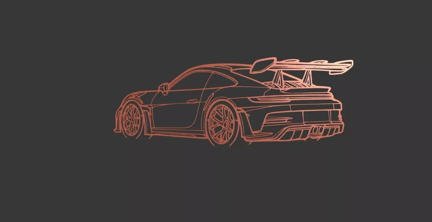 Porsche Wall Art Free 3D print model