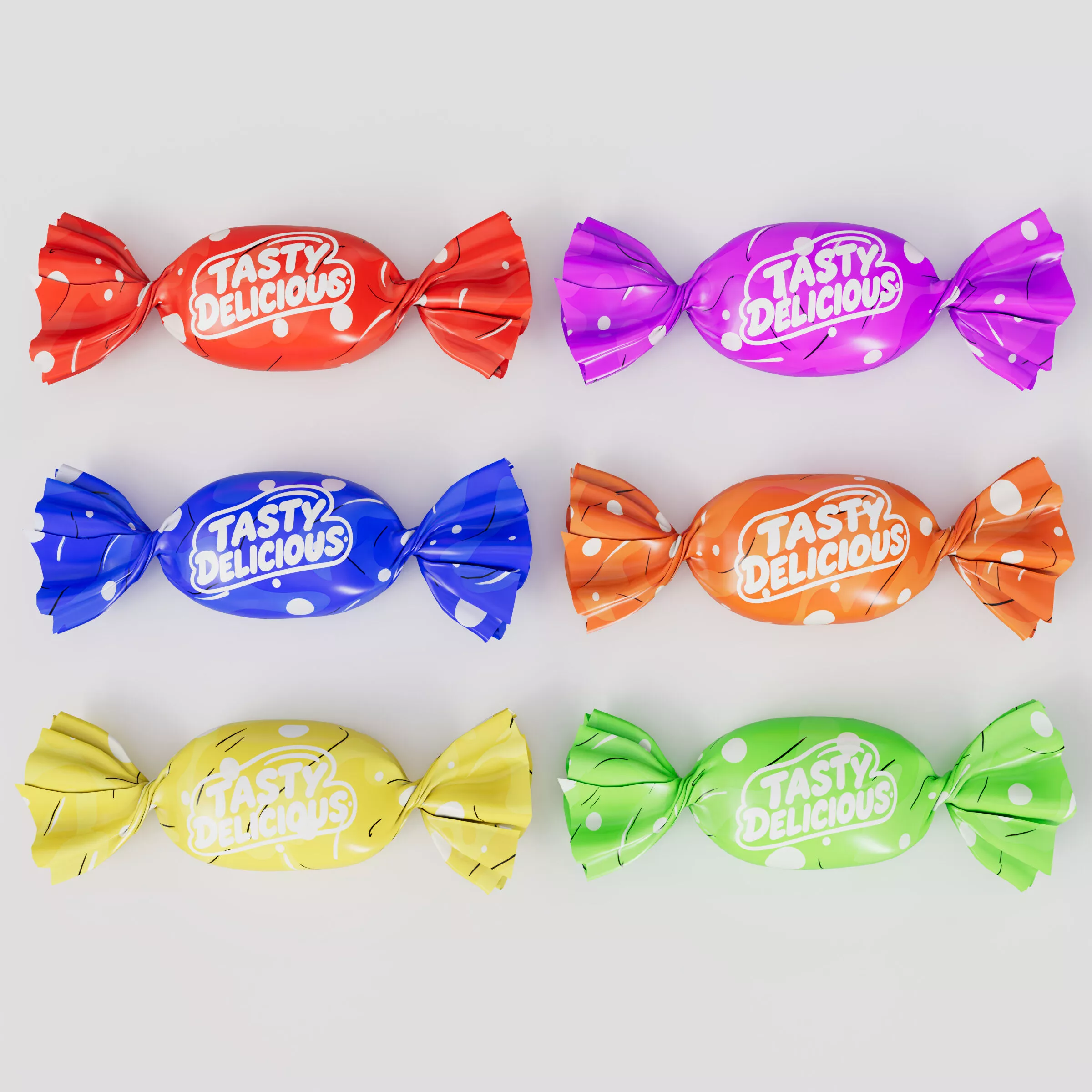 Cartoon Wrapped Candy Collection 01 3D model