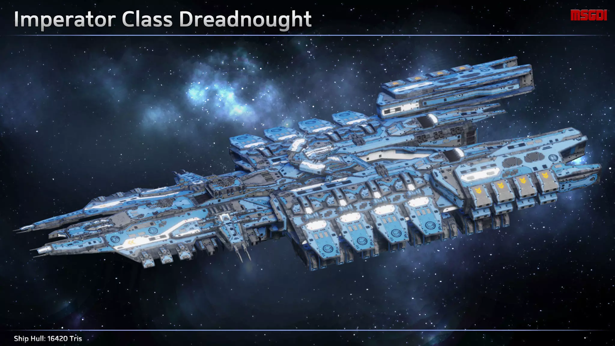 Spaceship Dreadnought Imperator Low-poly 3D model_0