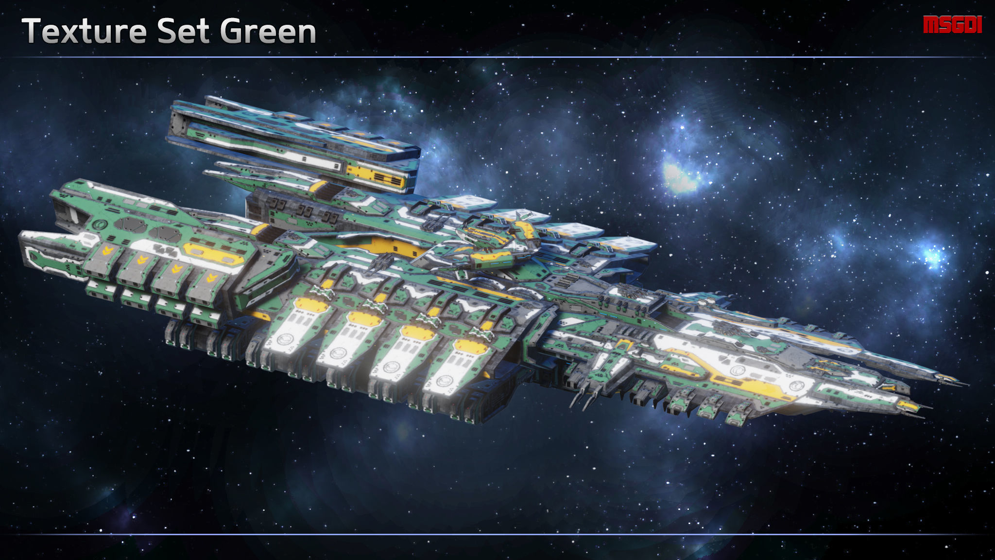 Spaceship Dreadnought Imperator Low-poly 3D model_9