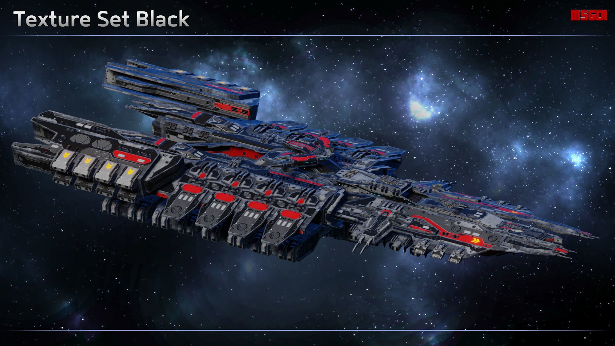 Spaceship Dreadnought Imperator Low-poly 3D model_7