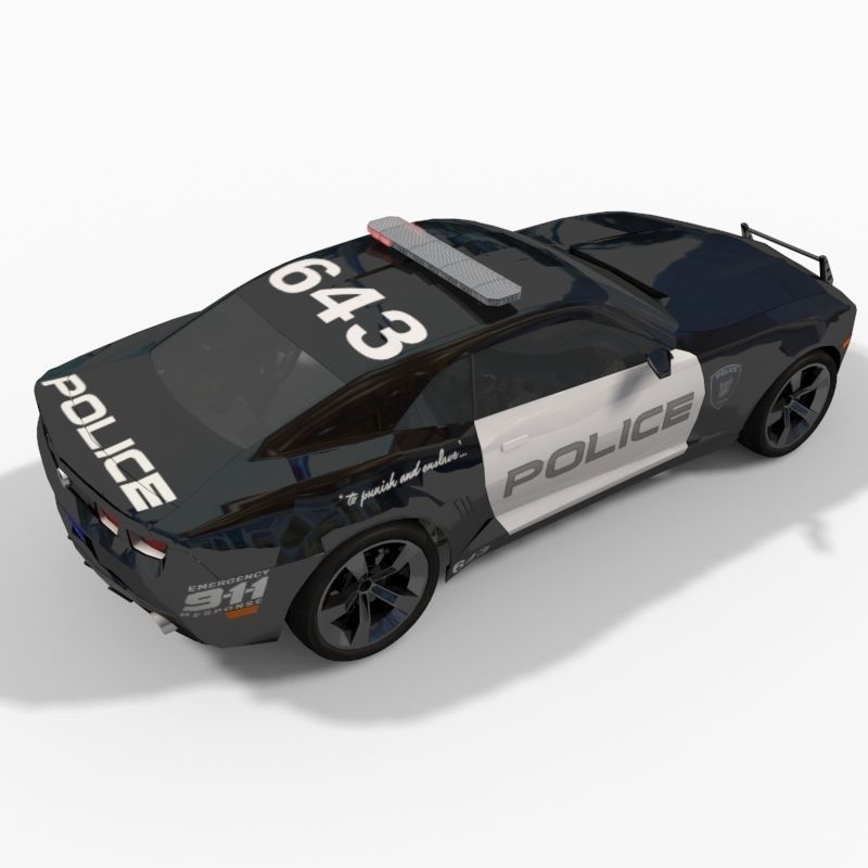 Barricade decepticon transformer - 3d animated model 3D model_8