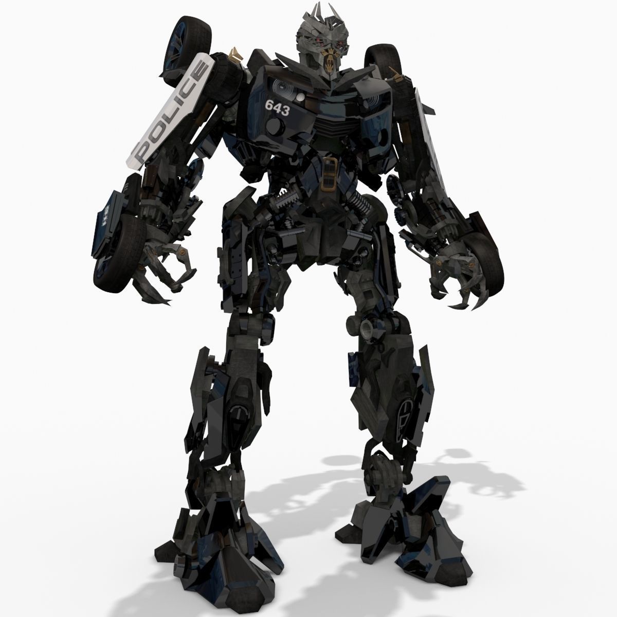 Barricade decepticon transformer - 3d animated model 3D model_12