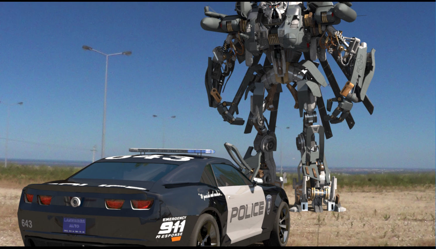 Barricade decepticon transformer - 3d animated model 3D model_27