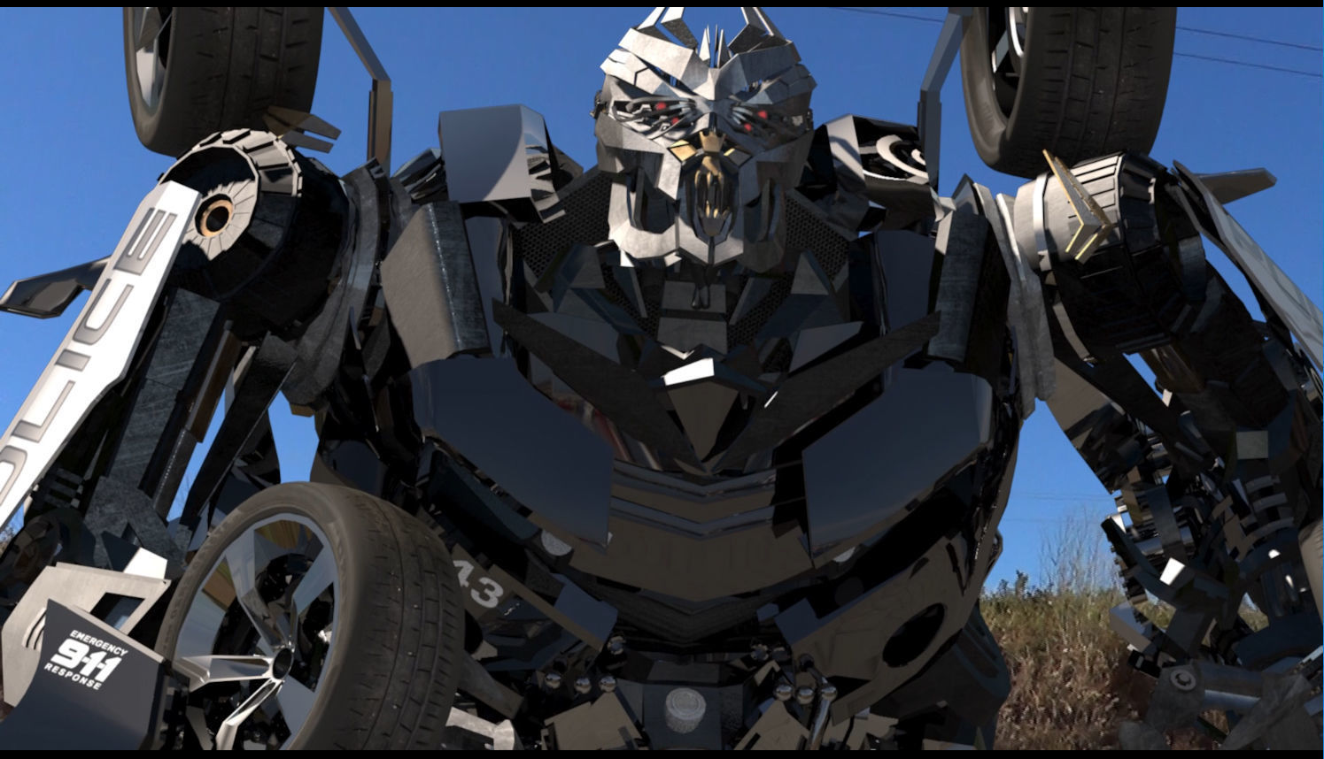 Barricade decepticon transformer - 3d animated model 3D model_30