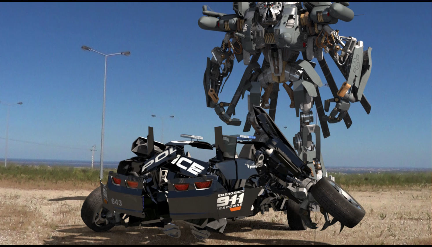 Barricade decepticon transformer - 3d animated model 3D model_29