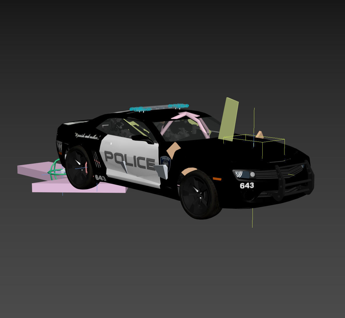 Barricade decepticon transformer - 3d animated model 3D model_21