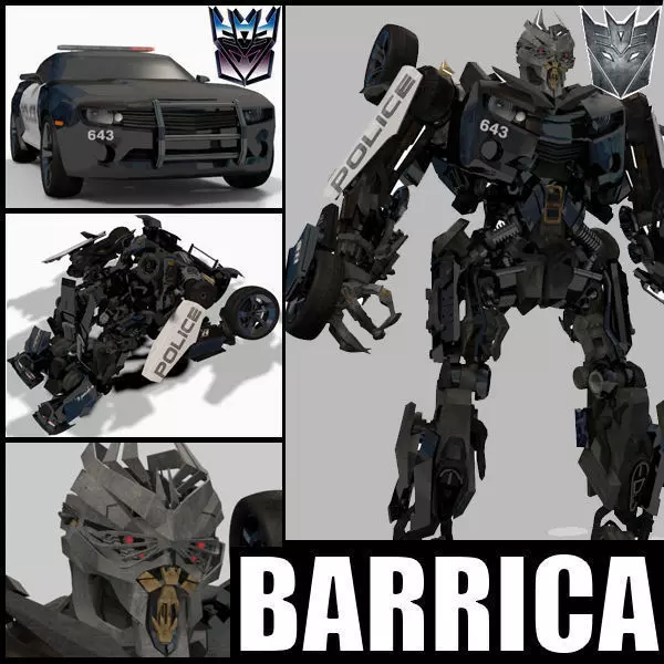Barricade decepticon transformer - 3d animated model 3D model_0