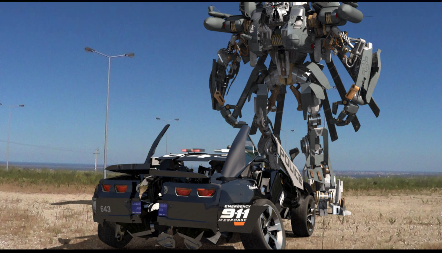 Barricade decepticon transformer - 3d animated model 3D model_28