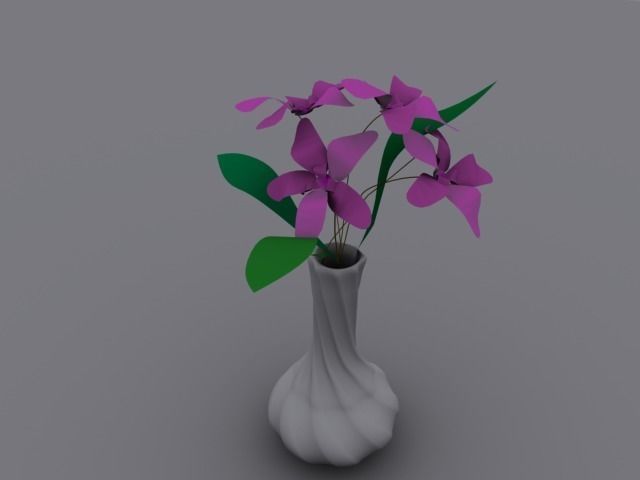 Flower Vase Low-poly 3D model_0