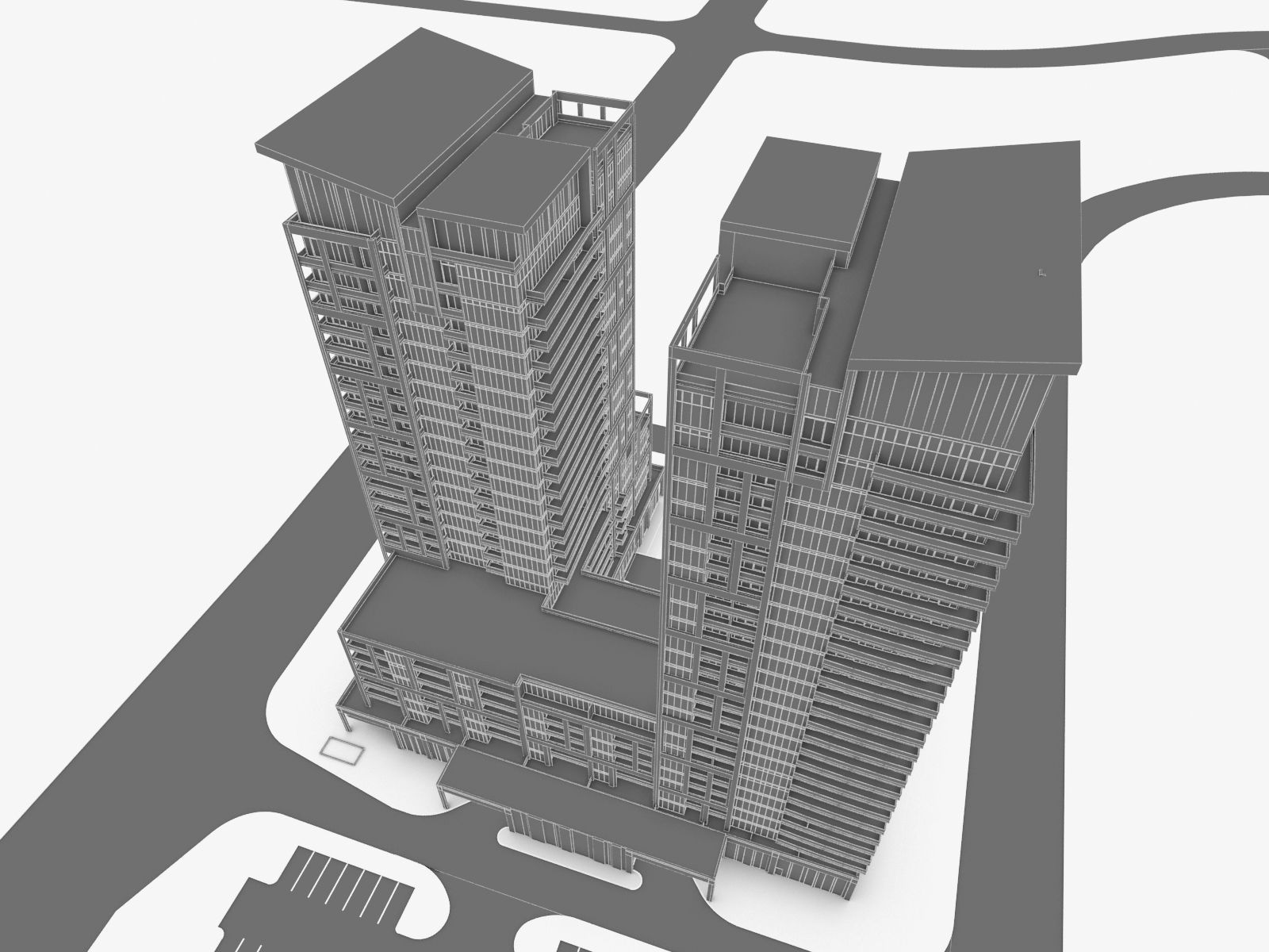 Twin Towers Collection Low-poly 3D model_43