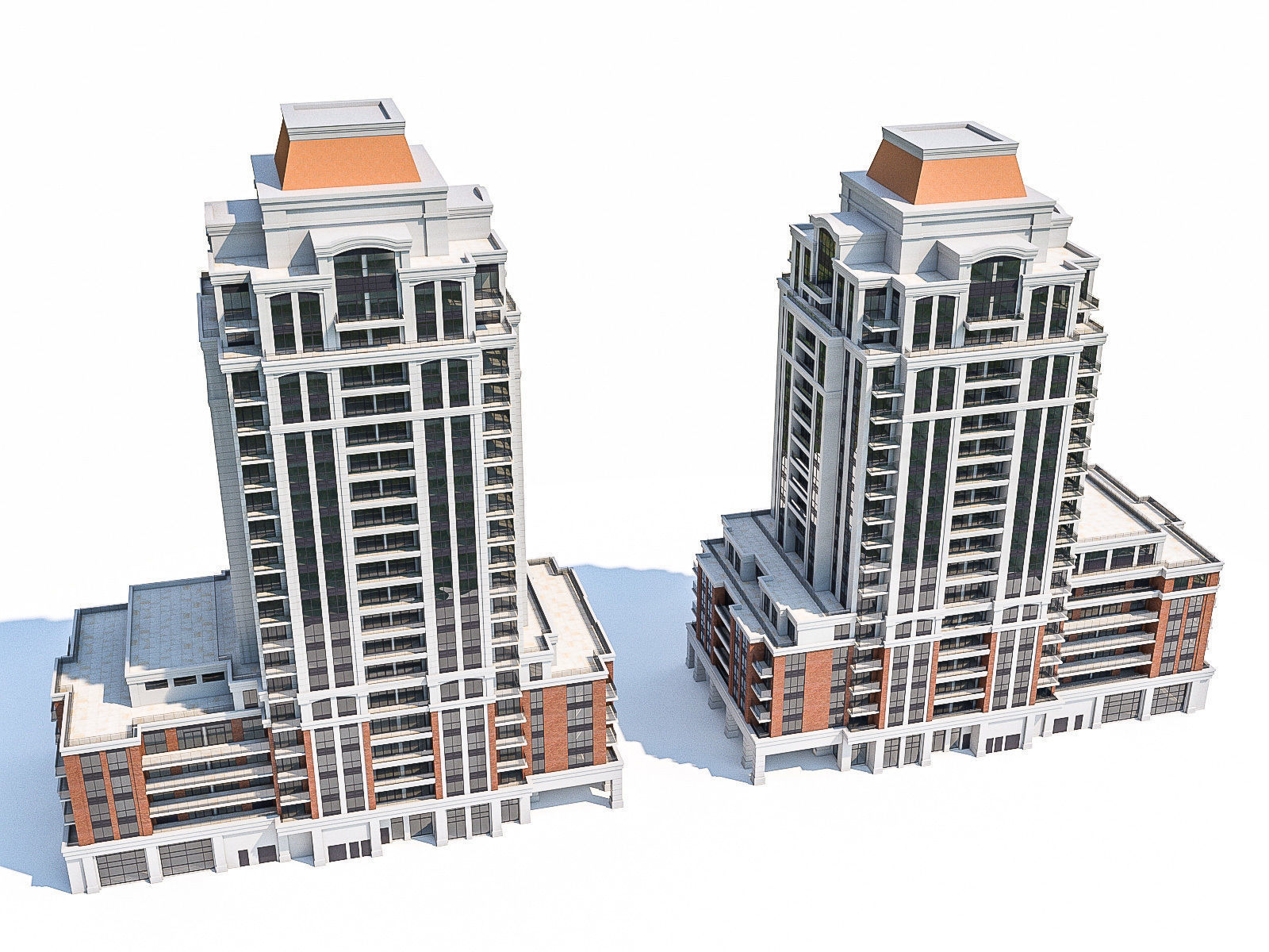 Twin Towers Collection Low-poly 3D model_50