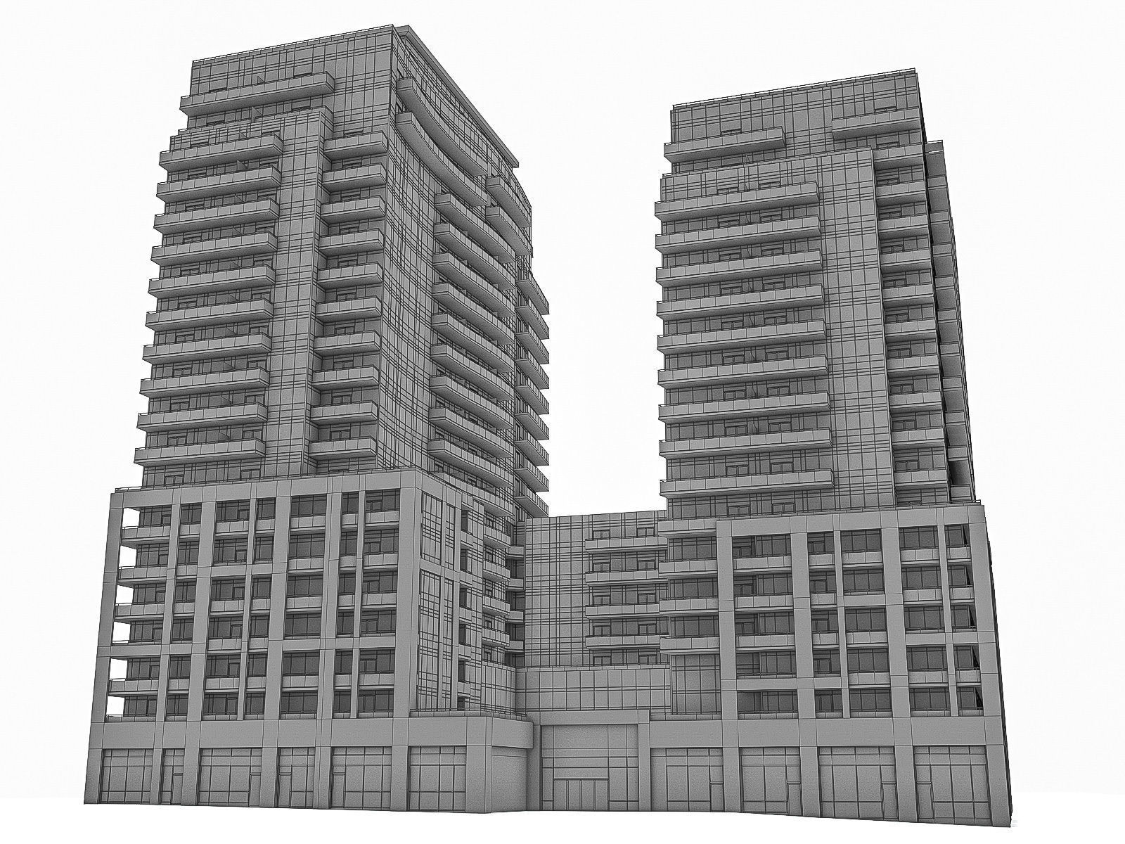 Twin Towers Collection Low-poly 3D model_33