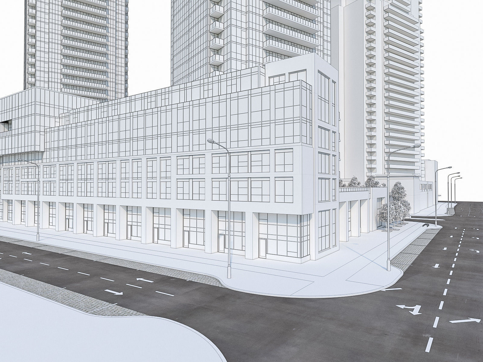 Twin Towers Collection Low-poly 3D model_12