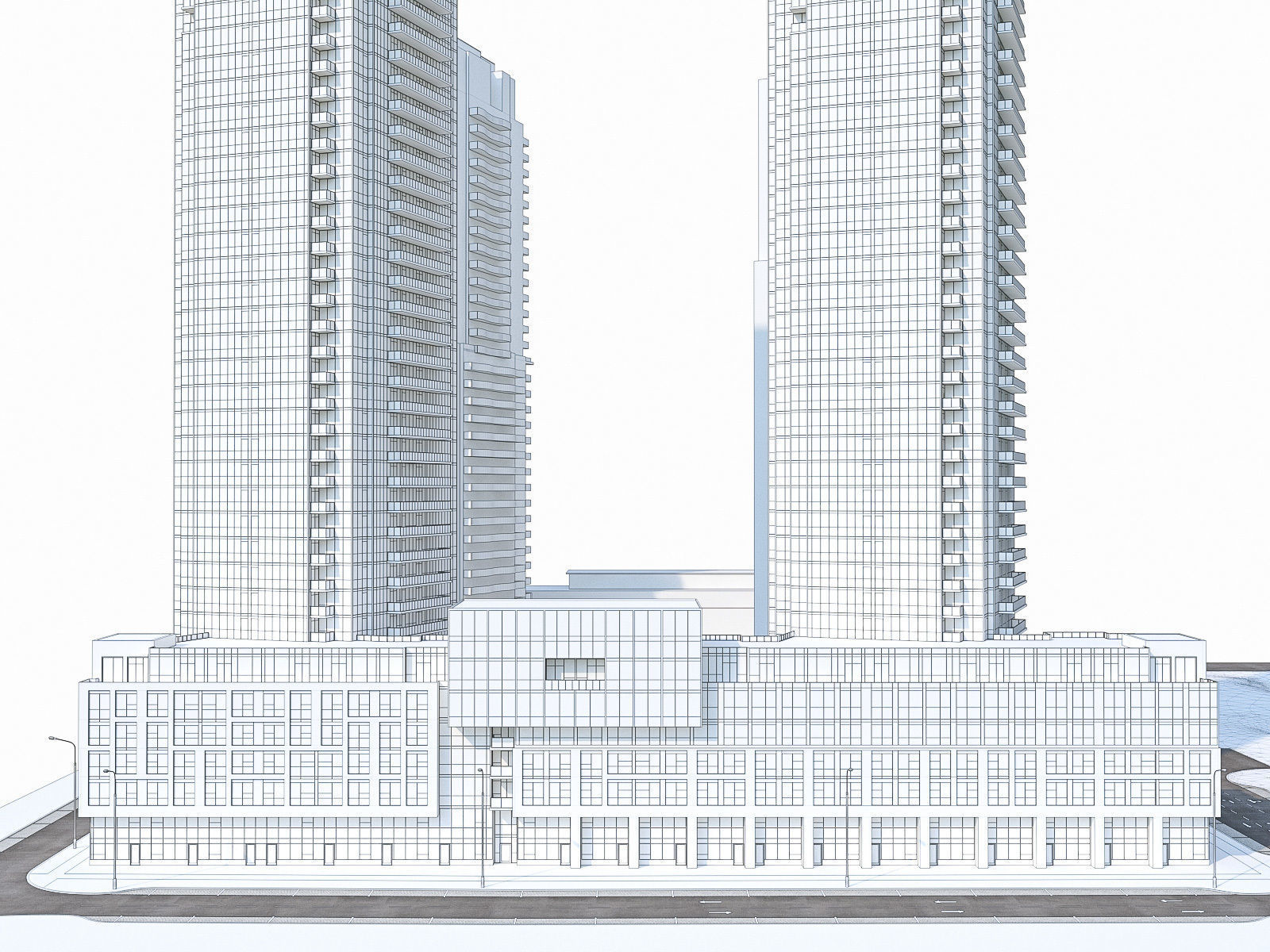 Twin Towers Collection Low-poly 3D model_9