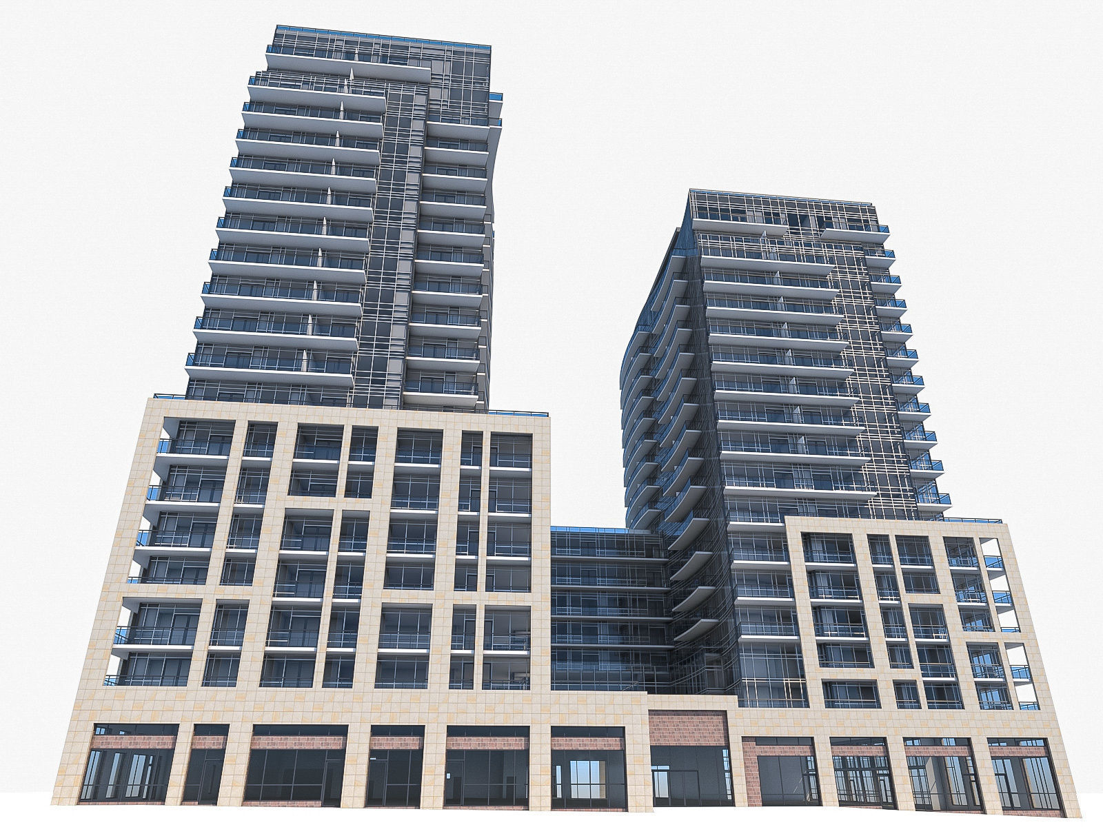 Twin Towers Collection Low-poly 3D model_24