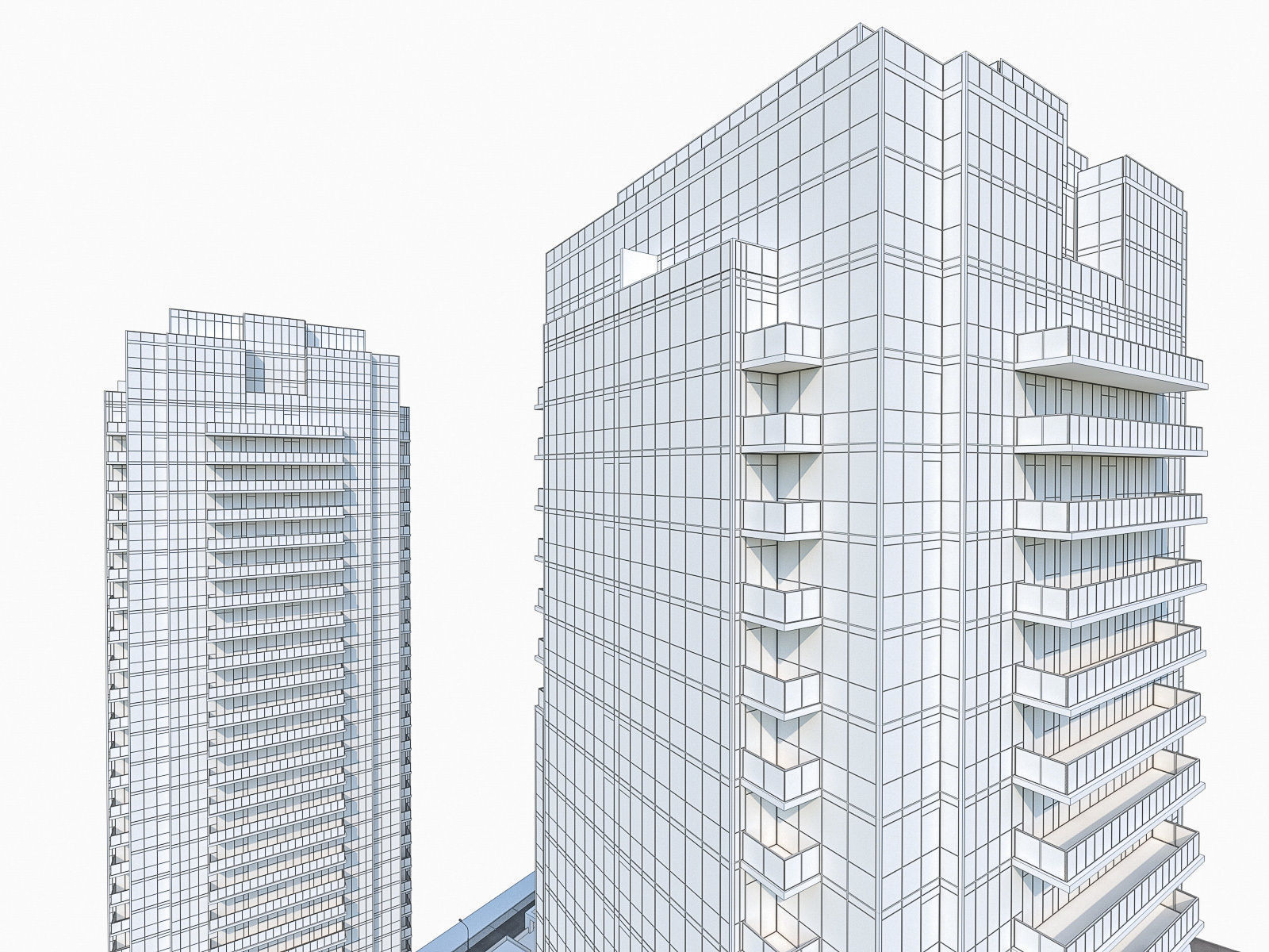 Twin Towers Collection Low-poly 3D model_11