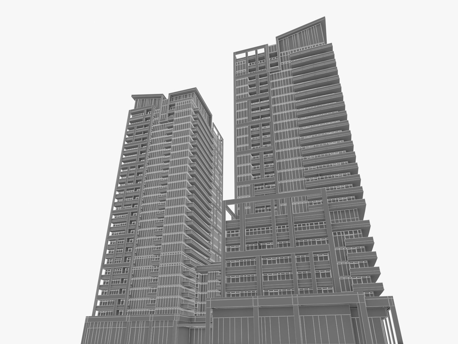 Twin Towers Collection Low-poly 3D model_46
