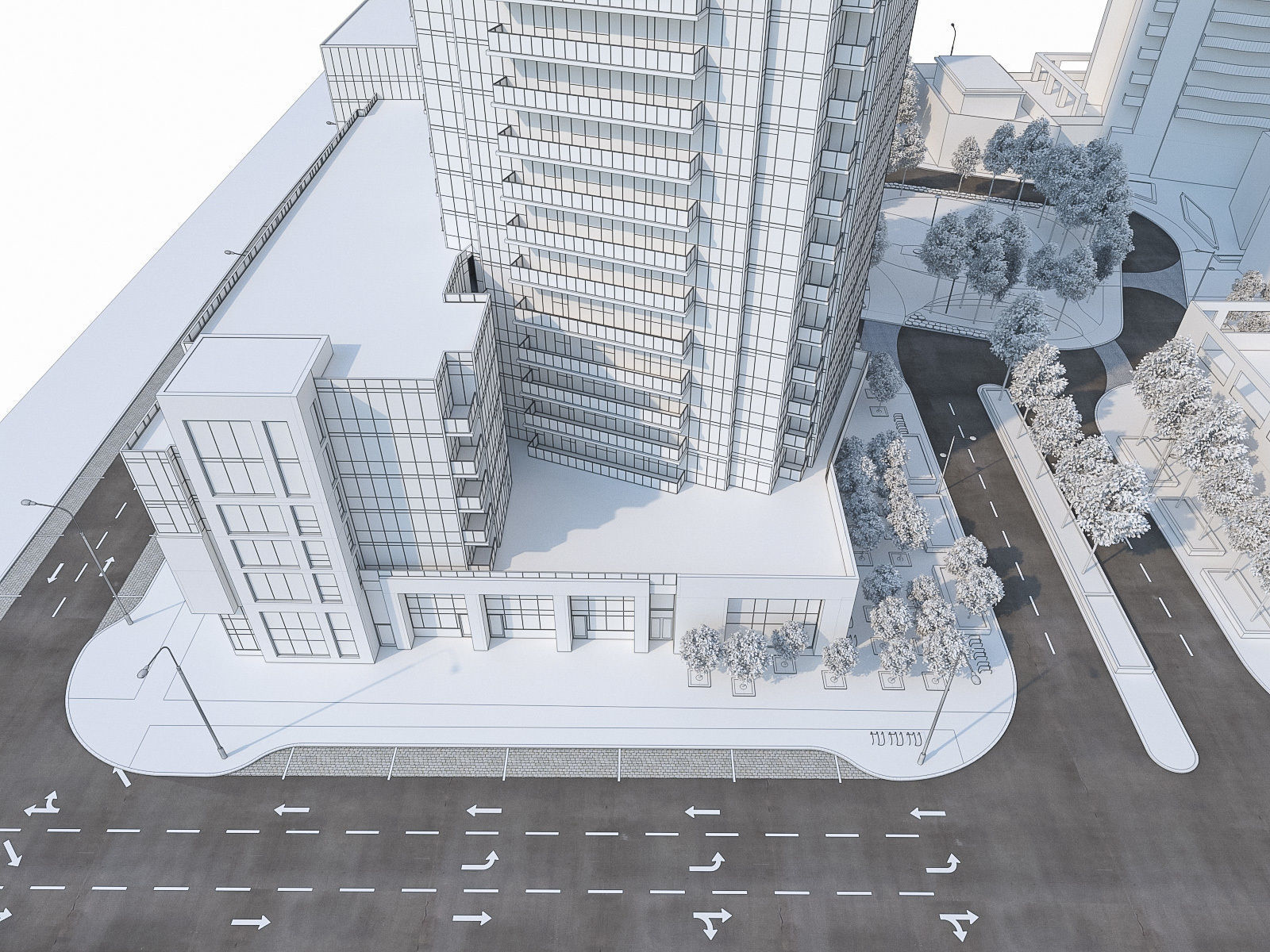 Twin Towers Collection Low-poly 3D model_14