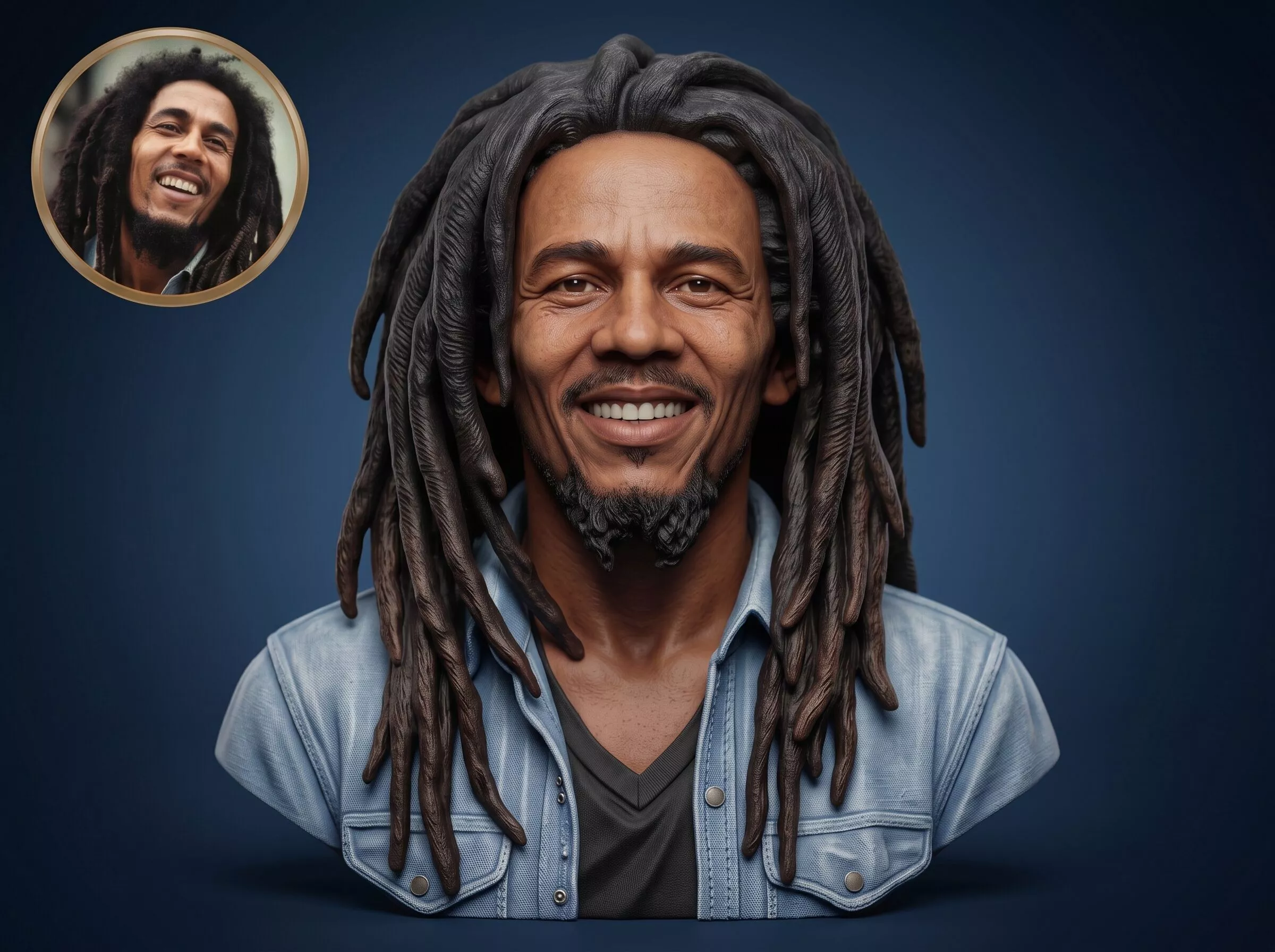 Bob Marley 3D Printable Bust 3D print model