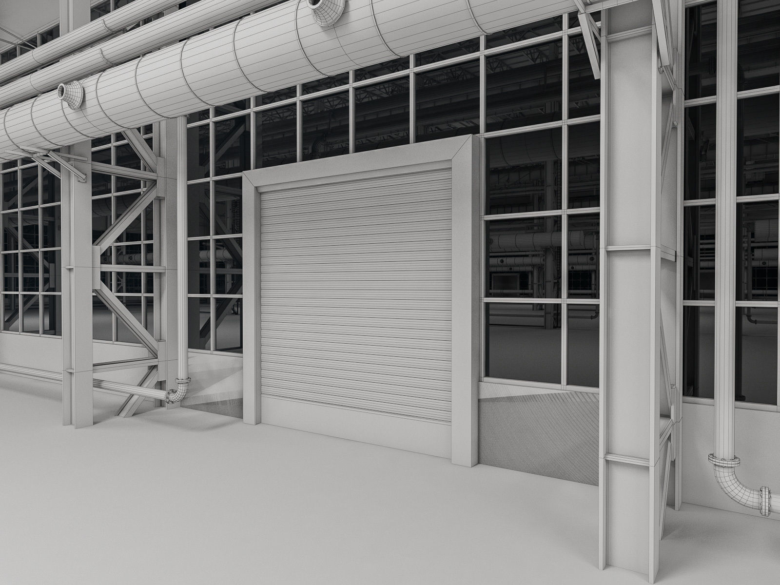 Industrial Interiors 2 Pack Low-poly 3D model_9