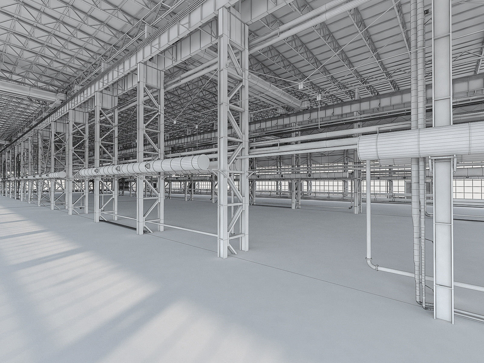 Industrial Interiors 2 Pack Low-poly 3D model_5