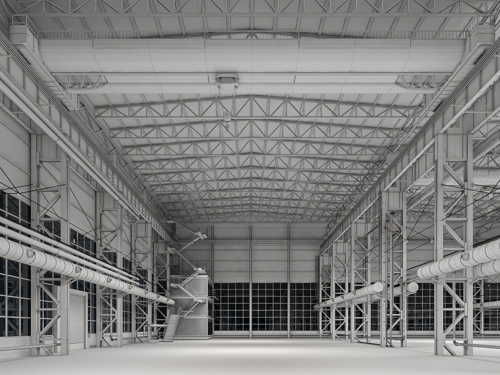 Industrial Interiors 2 Pack Low-poly 3D model_19