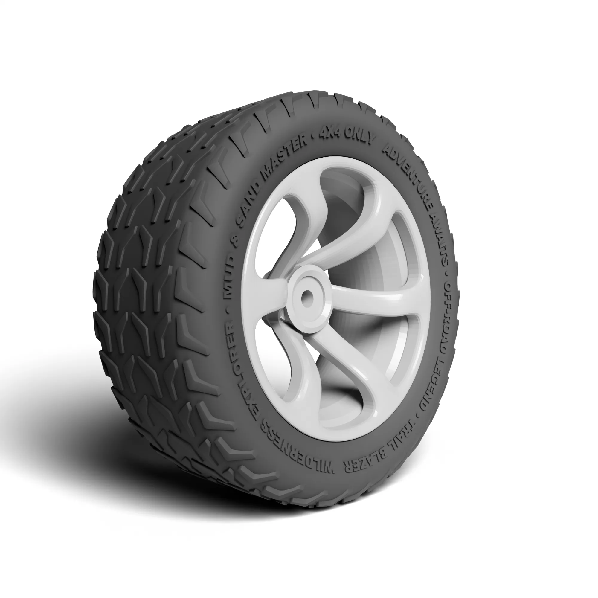 RC Car Off-Road Wheel and Tire 110mm - 3D Print Ready 3D print model