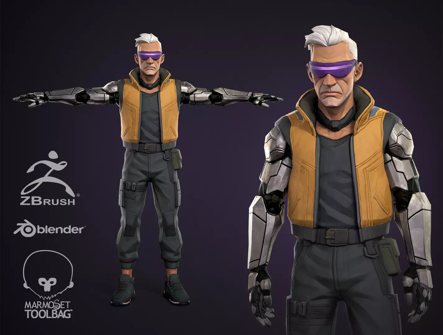 Game ready stylized character Vance Low-poly 3D model