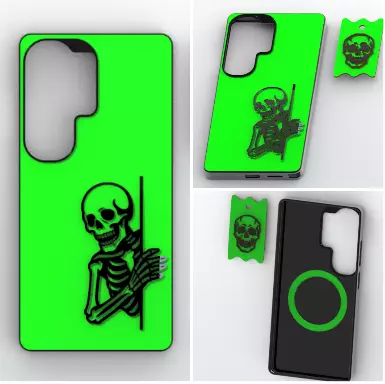 Peeking Skeleton Magnetic Case and Keychain Kit 3D print model