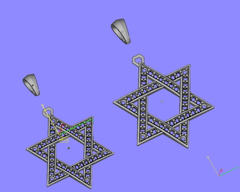 David Star Pendant Set of two pendants 3D print model_3