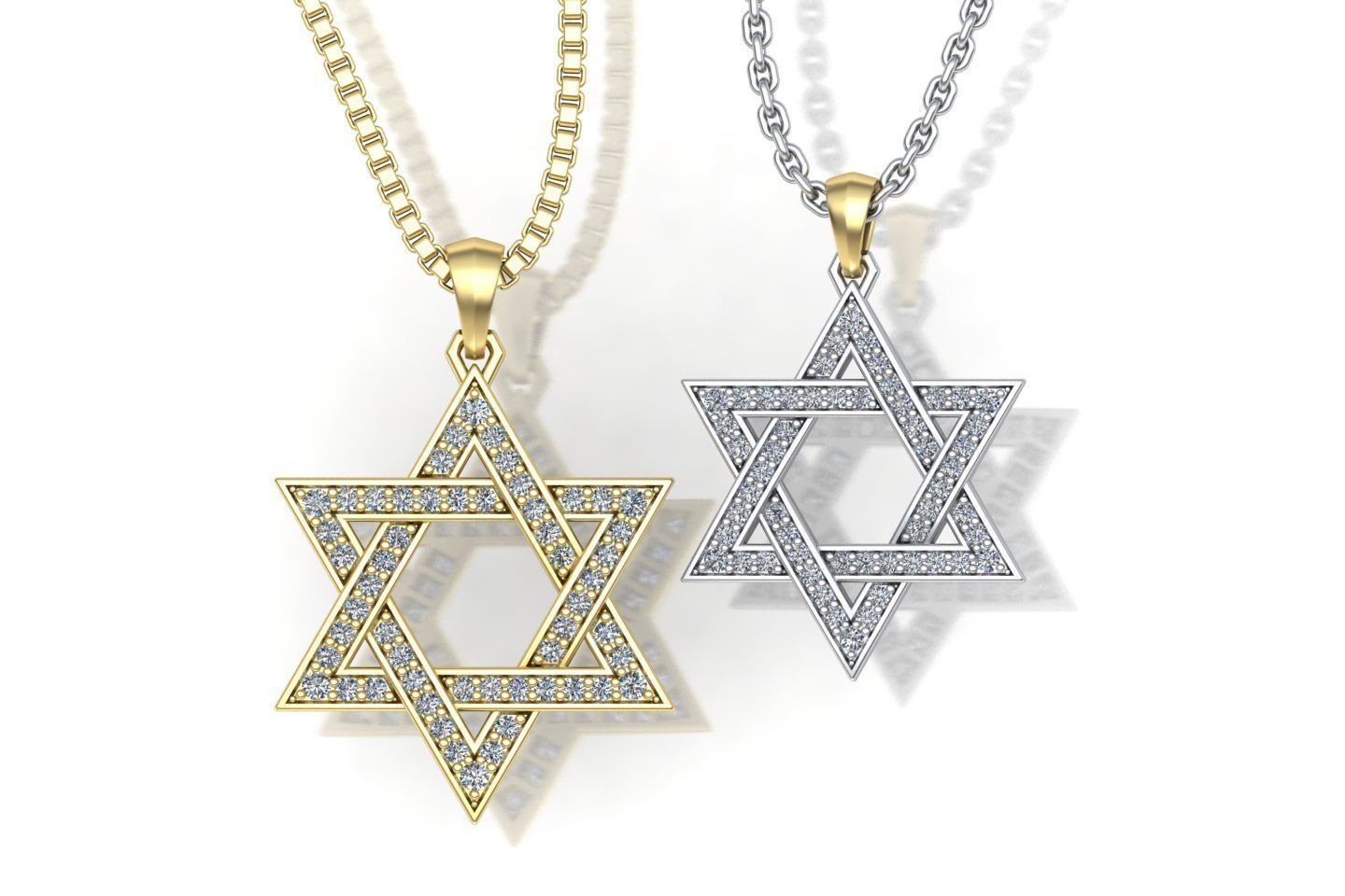 David Star Pendant Set of two pendants 3D print model_0