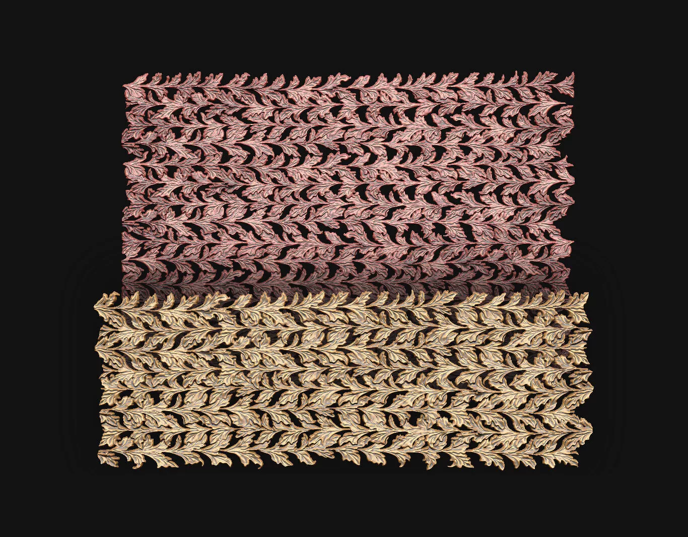 botanical decorative foliage texture architectural panels 3D print model