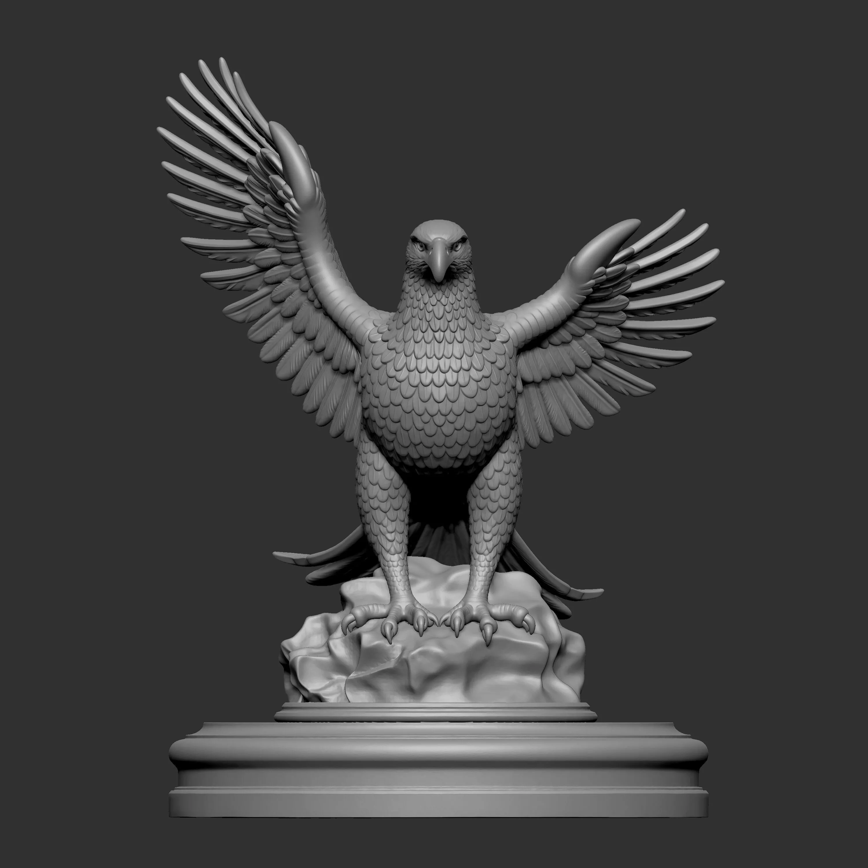 majestic eagle with its wings spread wide 3D print model