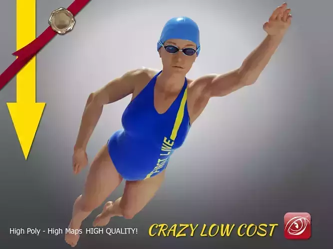 SwimmingpoolgirlCCrawl P1 3D model