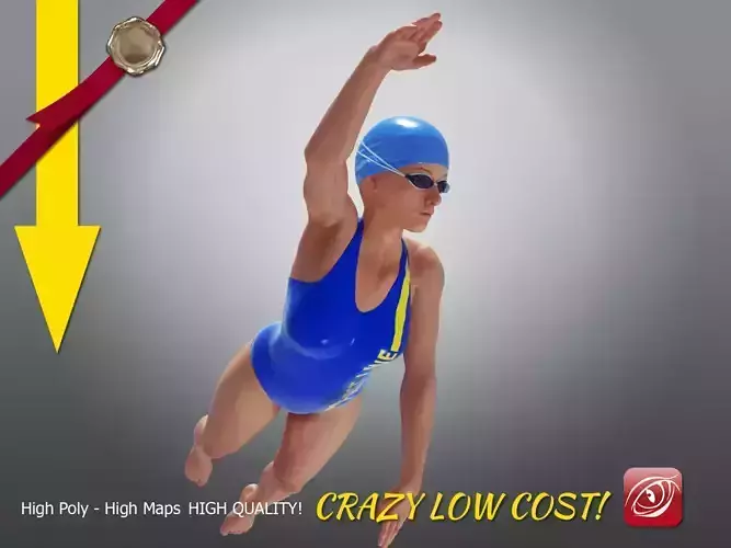 SwimmingpoolgirlCCrawl P3 3D model