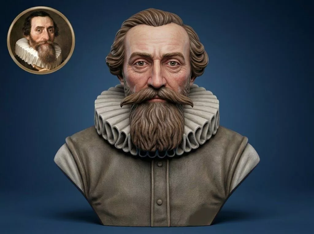 Johannes Kepler 3D Printable Bust 3D print model