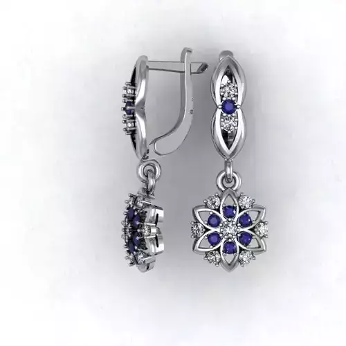 Earrings with sapphires