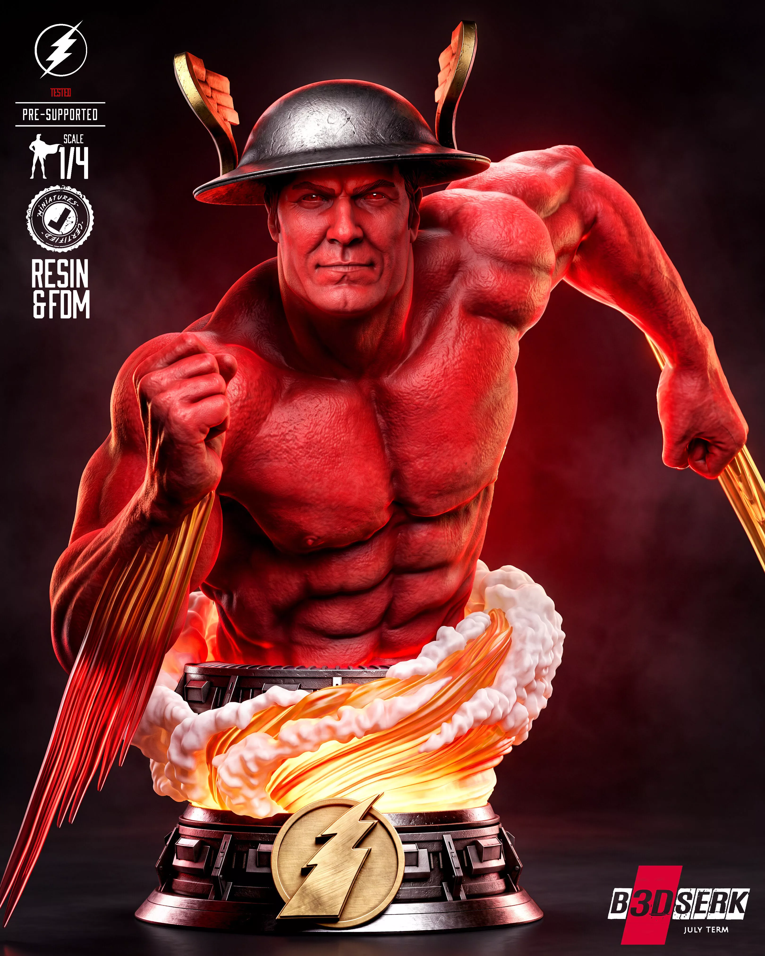 B3DSERK Flash Kingdome Come Portrait Bust 3D print model