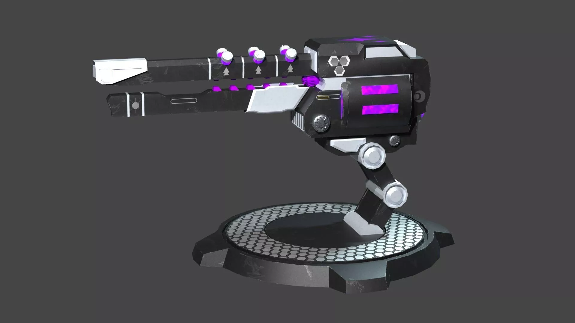 Turret Railgun Low-poly 3D model