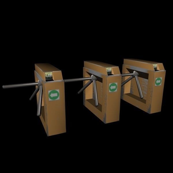 subway gate Low-poly 3D model_1