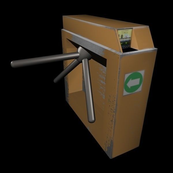 subway gate Low-poly 3D model_4
