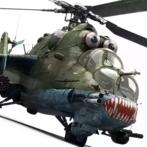 Mil Mi-24P Hind F Low-poly 3D model