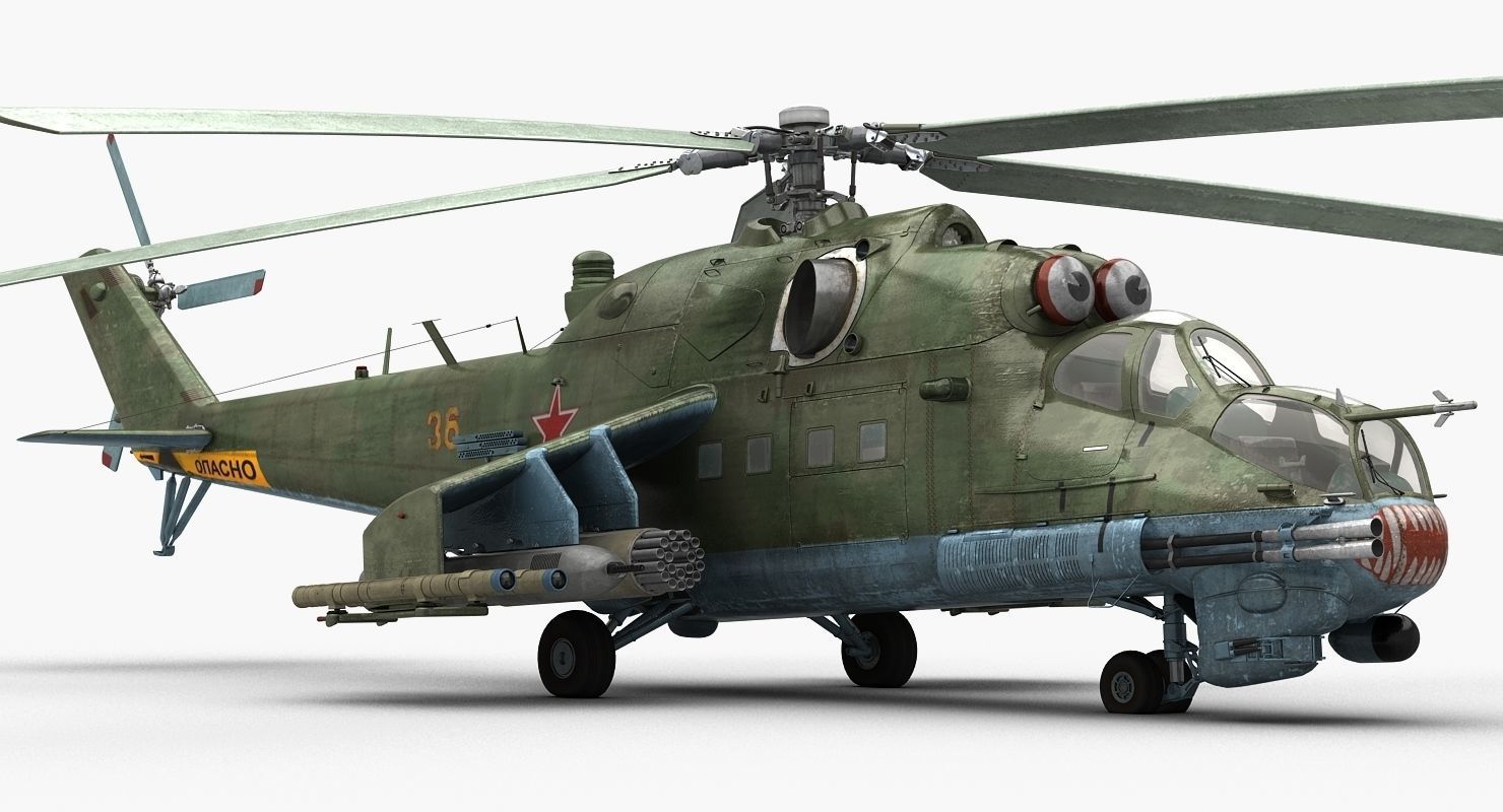 Mil Mi-24P Hind F Low-poly 3D model_1