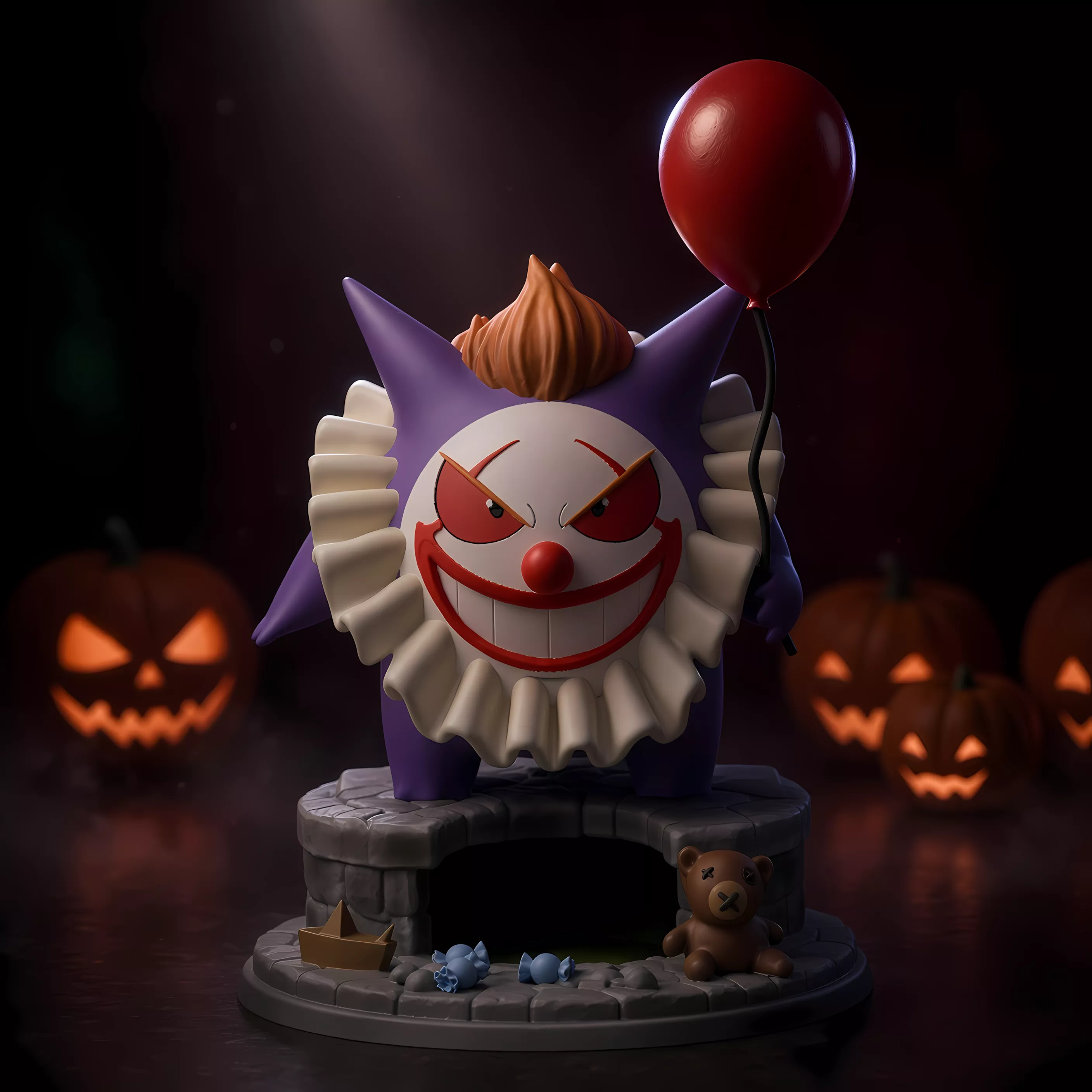 Gengar Pennywise LIMITED HALLOWEEN 2026 3D Printable Diorama 3D print model