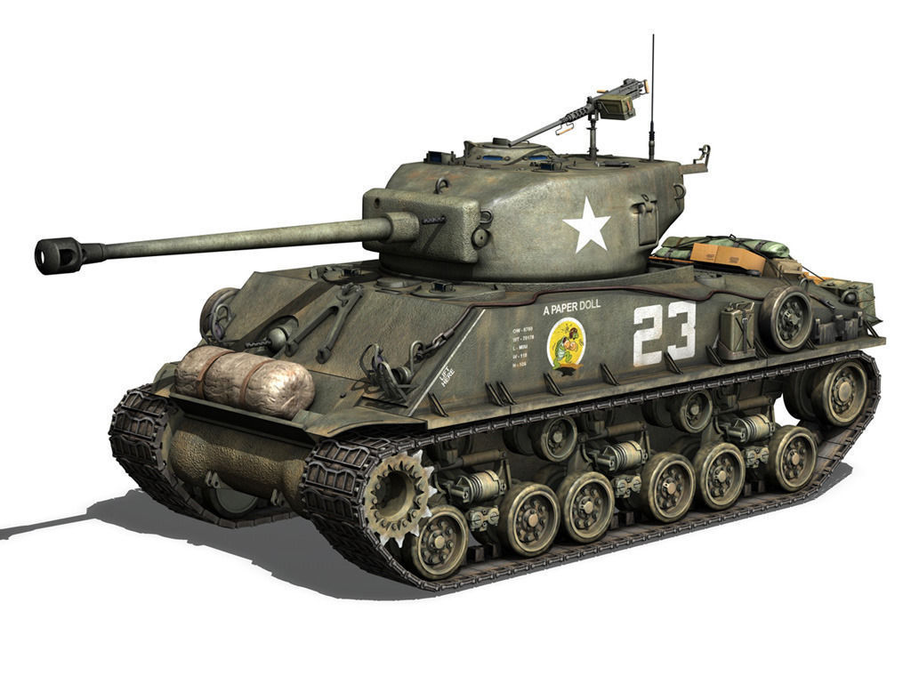 M4A3E8 Sherman - Easy Eight - A Paper Doll 3D model_1