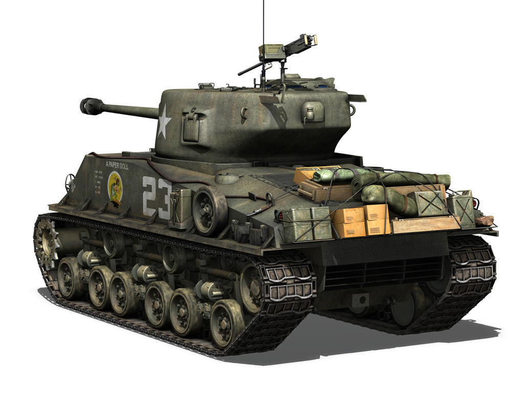 M4A3E8 Sherman - Easy Eight - A Paper Doll 3D model_6