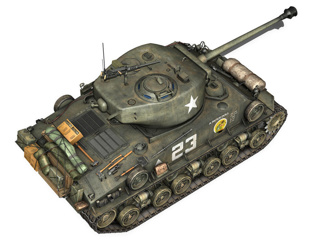 M4A3E8 Sherman - Easy Eight - A Paper Doll 3D model_5